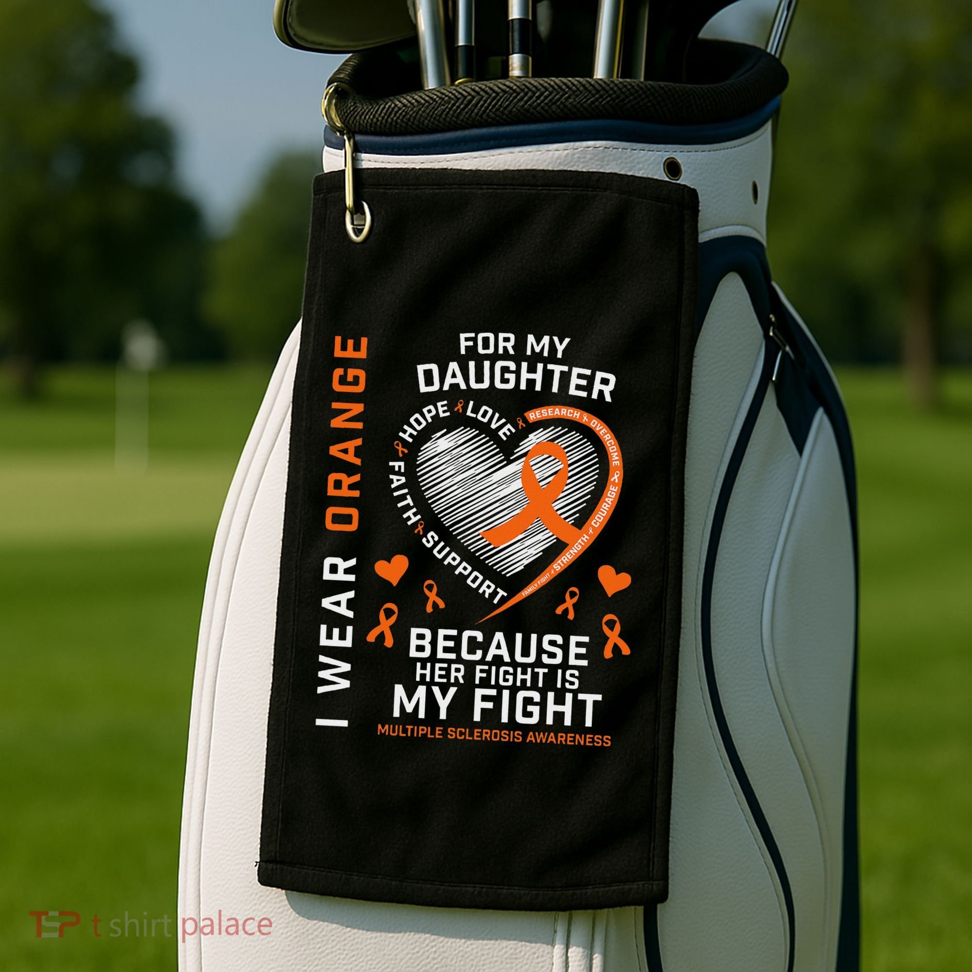 Ms Gifts Fight Daughter Multiple Sclerosis Awareness Golf Towel