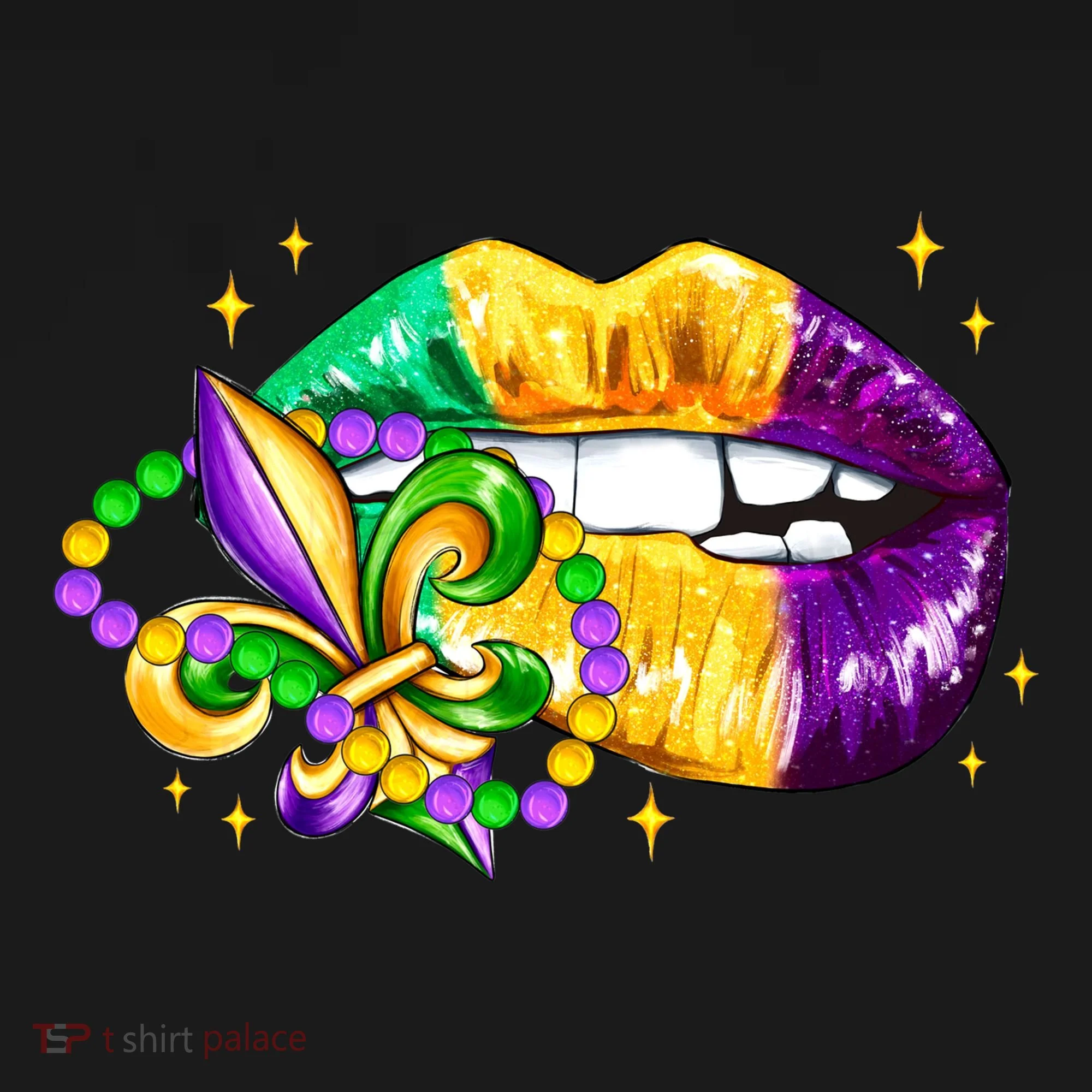 Mardi Gras Festive Lips Doggie Tank