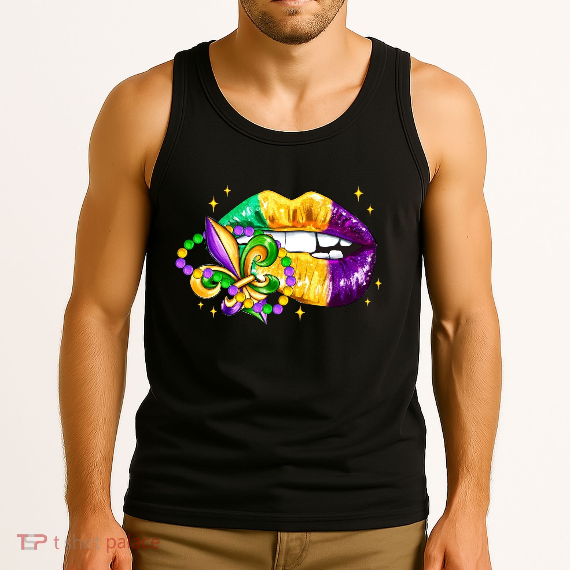 Mardi Gras Festive Lips Tank Top