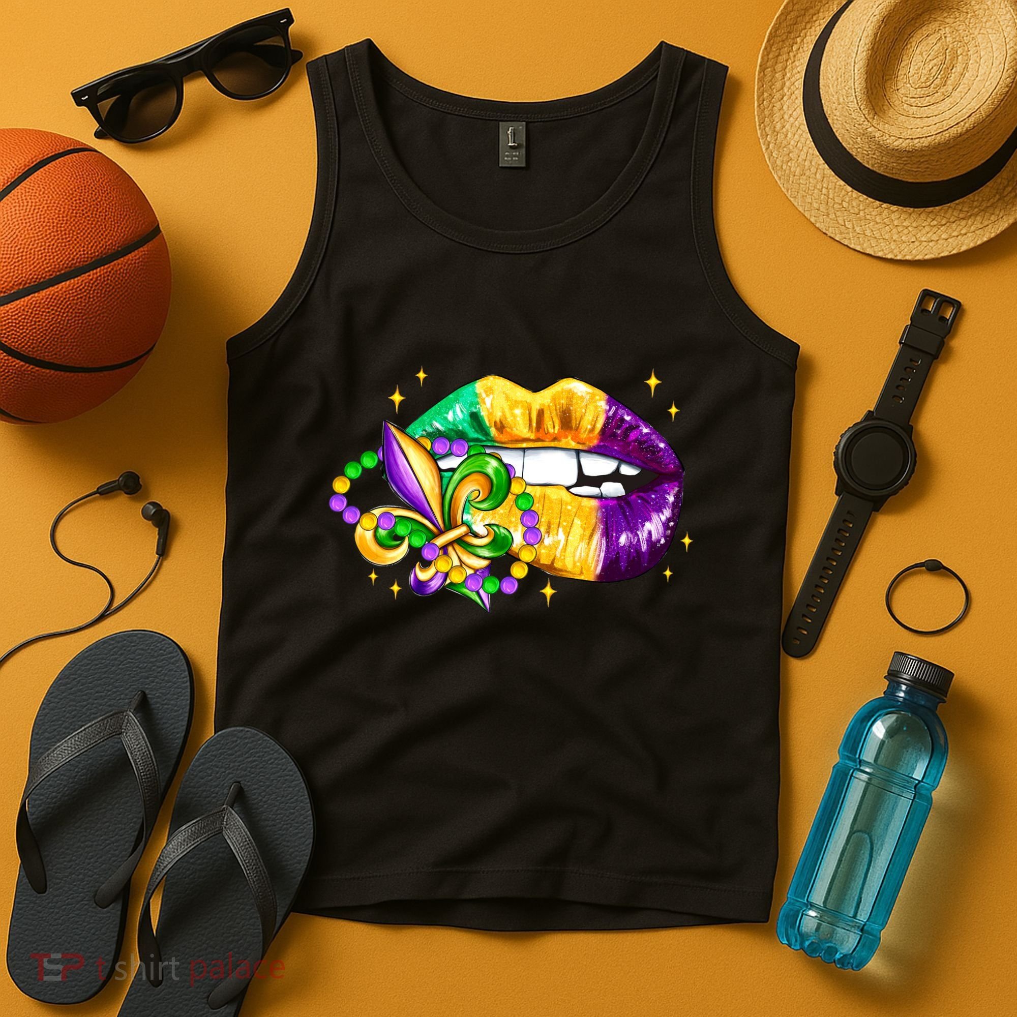 Mardi Gras Festive Lips Tank Top