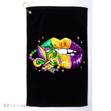 Mardi Gras Festive Lips Golf Towel