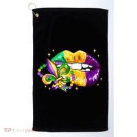 Mardi Gras Festive Lips Golf Towel thumb 0