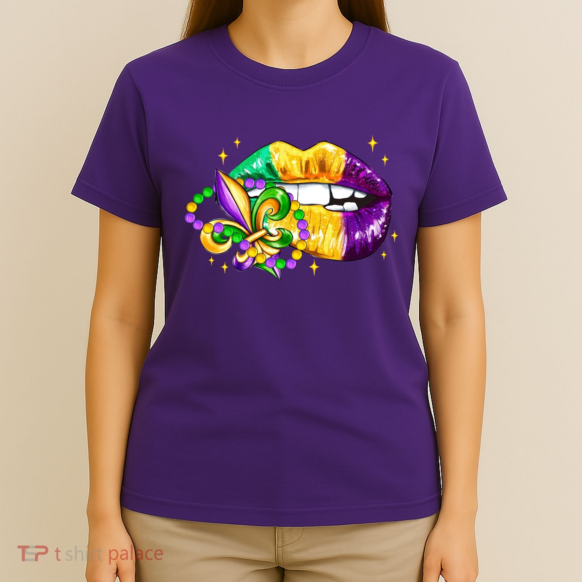 Mardi Gras Festive Lips T-Shirt
