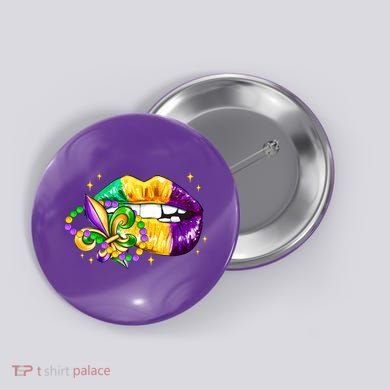 Mardi Gras Festive Lips Button