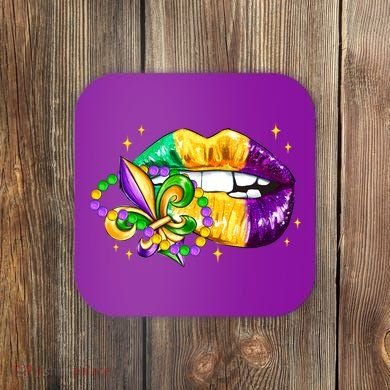 Mardi Gras Festive Lips Coaster