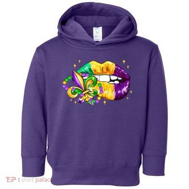 Mardi Gras Festive Lips Toddler Hoodie