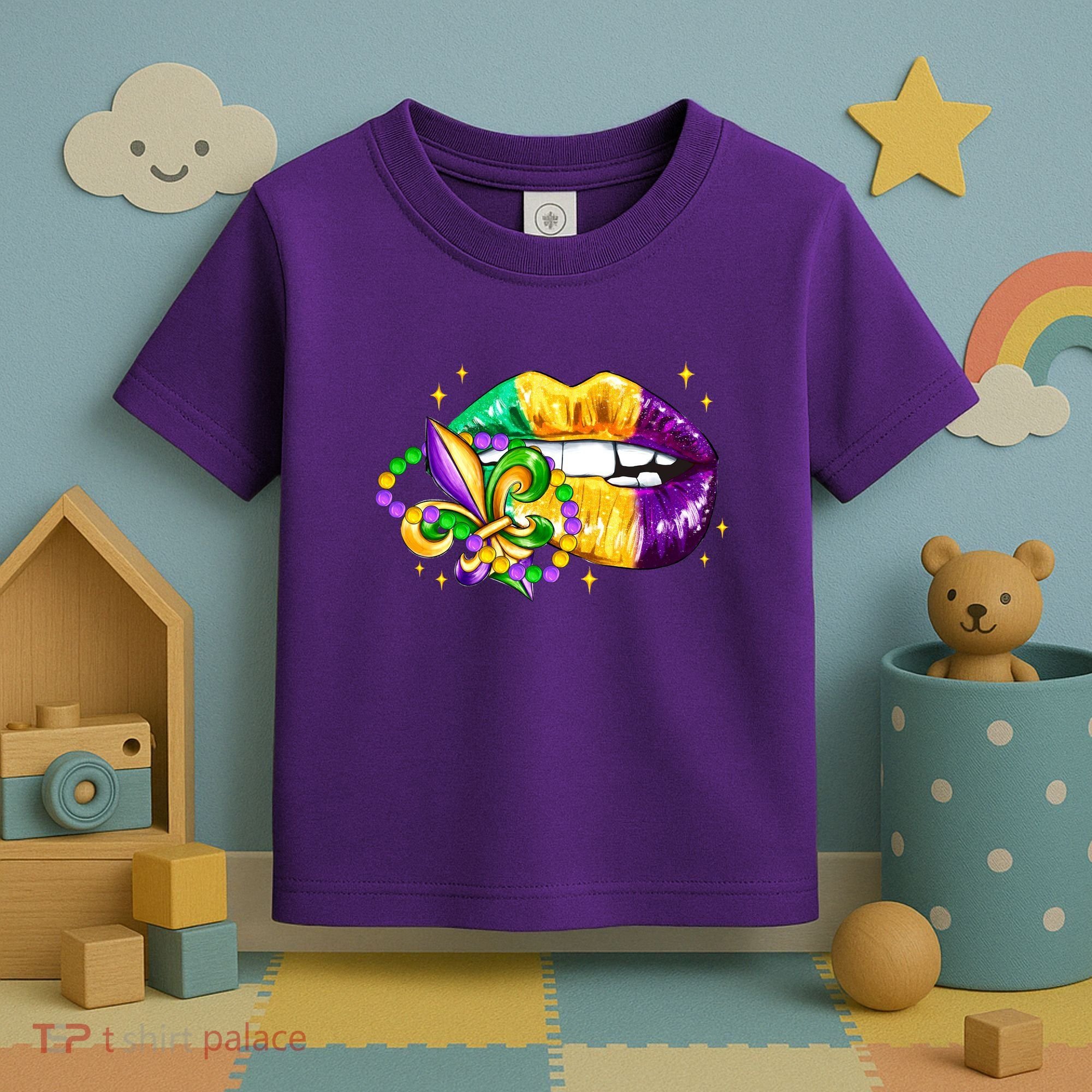 Mardi Gras Festive Lips Toddler T-Shirt