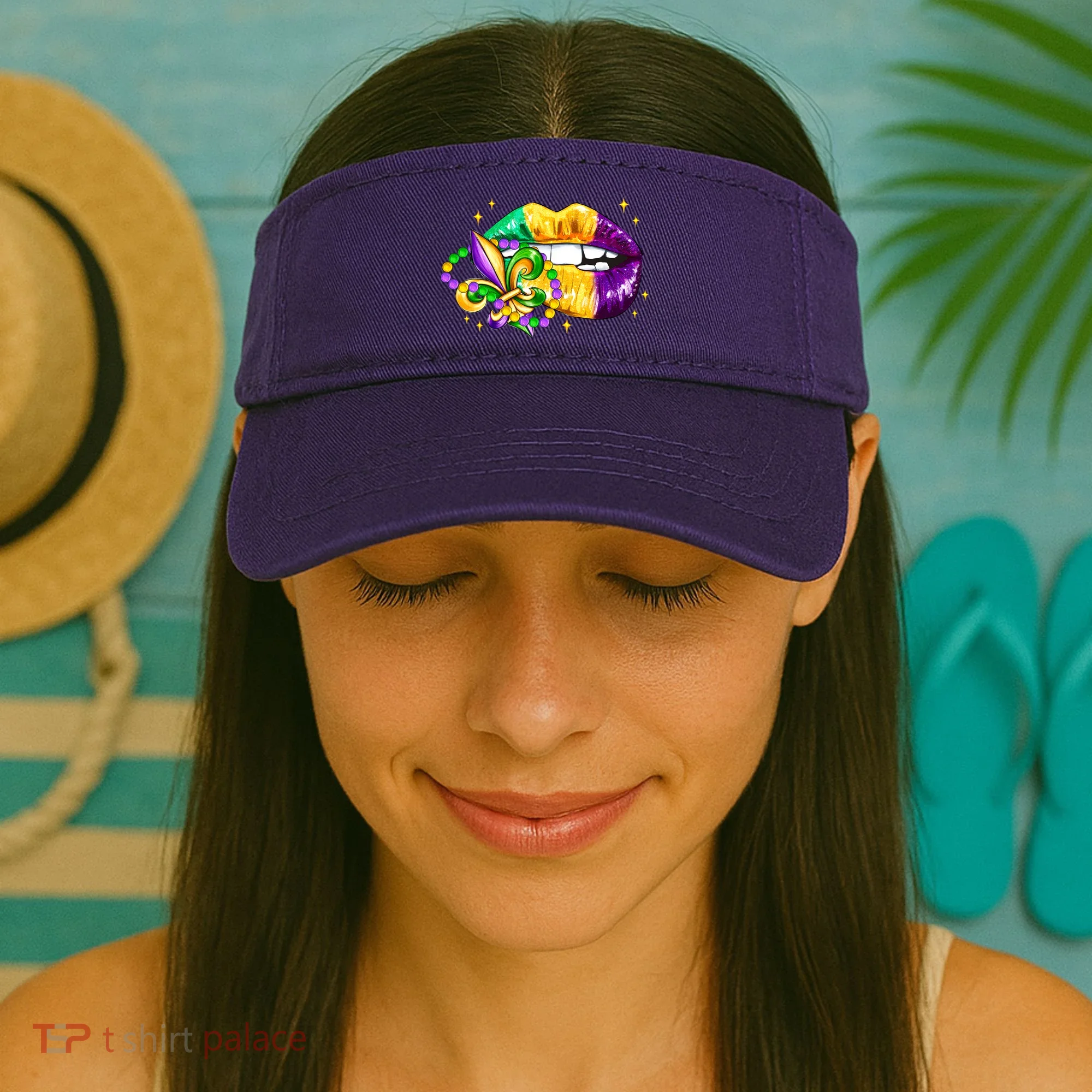 Mardi Gras Festive Lips Visor