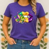 Mardi Gras Festive Lips Women's T-Shirt thumb 2