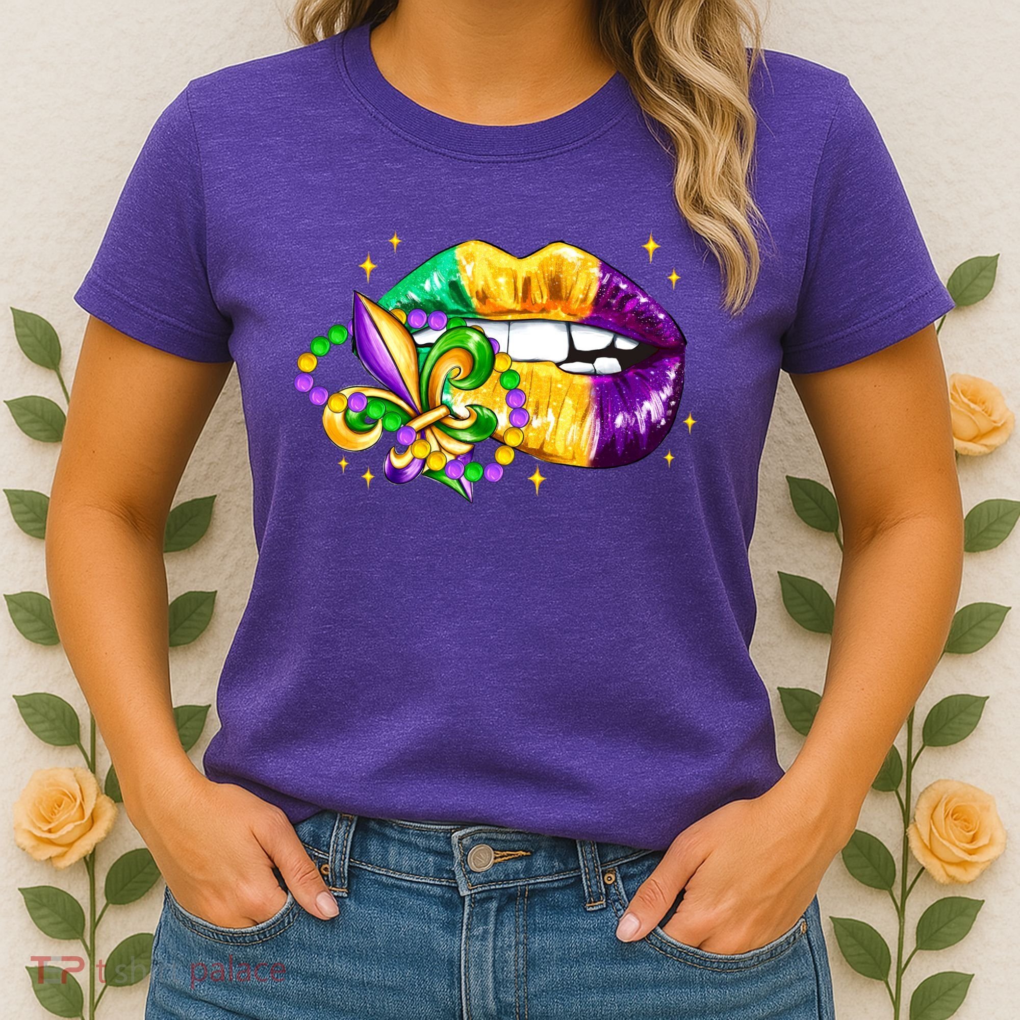 Mardi Gras Festive Lips Women's T-Shirt