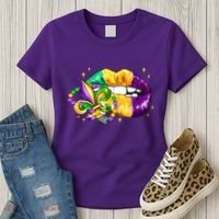 Mardi Gras Festive Lips Women's T-Shirt thumb 3