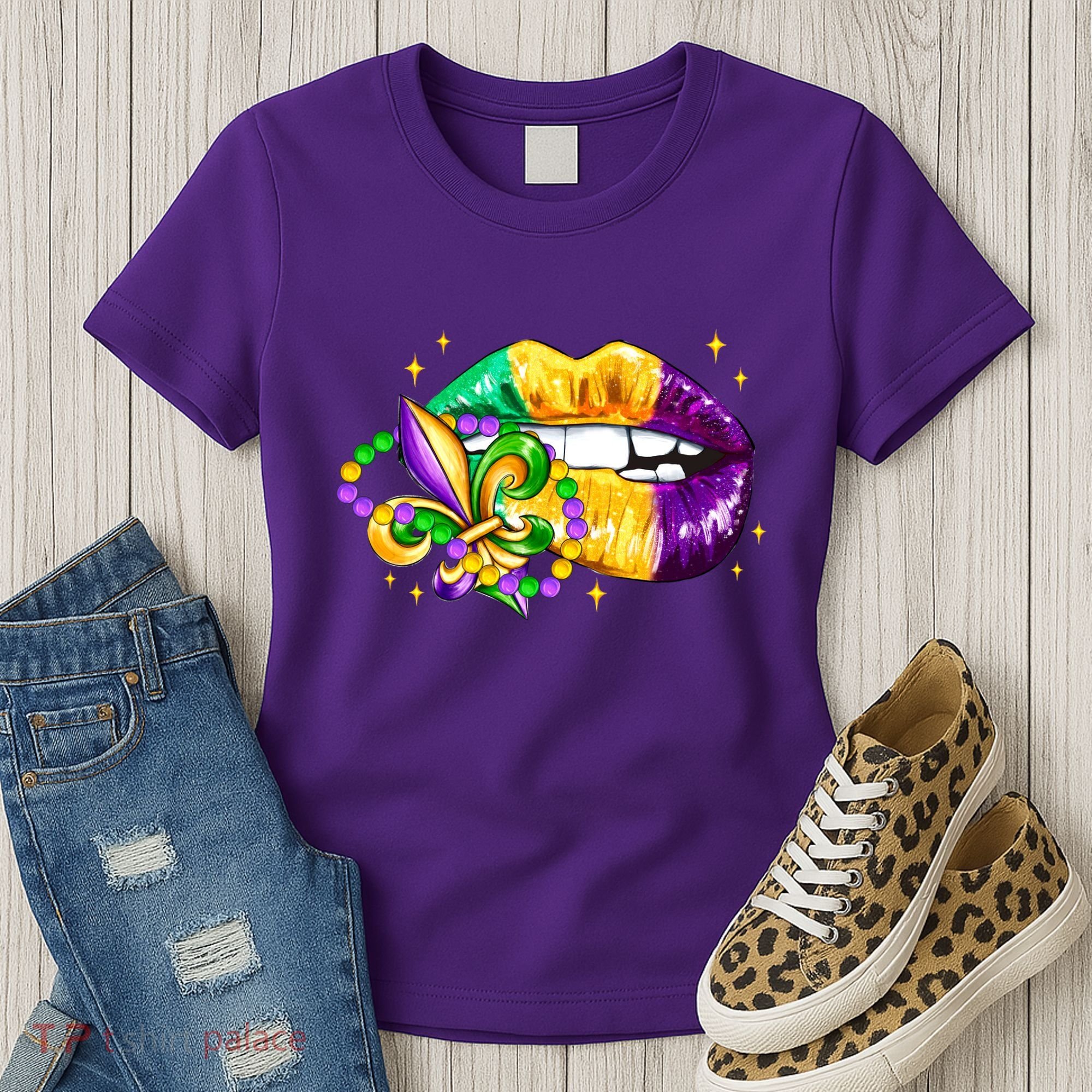 Mardi Gras Festive Lips Women's T-Shirt