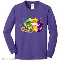 Mardi Gras Festive Lips Kids Long Sleeve Shirt thumb 0