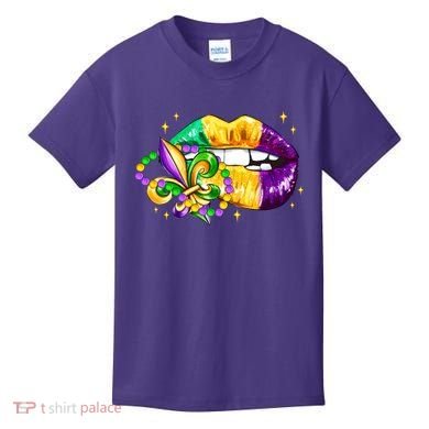 Mardi Gras Festive Lips Kids T-Shirt