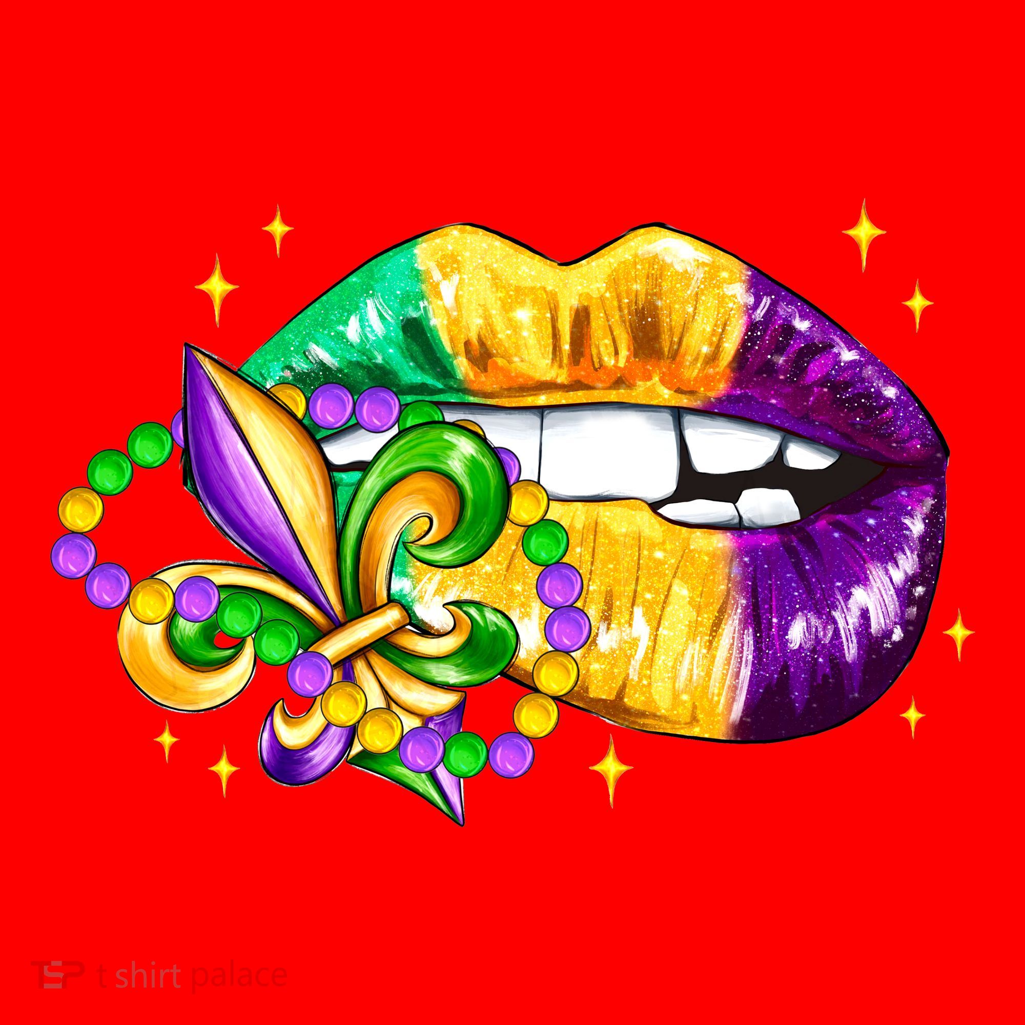 Mardi Gras Festive Lips Santa Hat