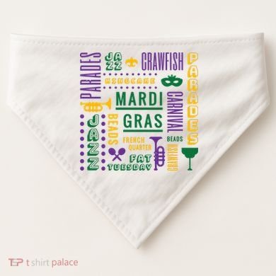 Mari Gras Festive Parade USA-Made Doggie Bandana