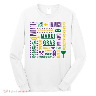 Mari Gras Festive Parade Long Sleeve Shirt