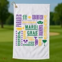 Mari Gras Festive Parade Golf Towel thumb 1