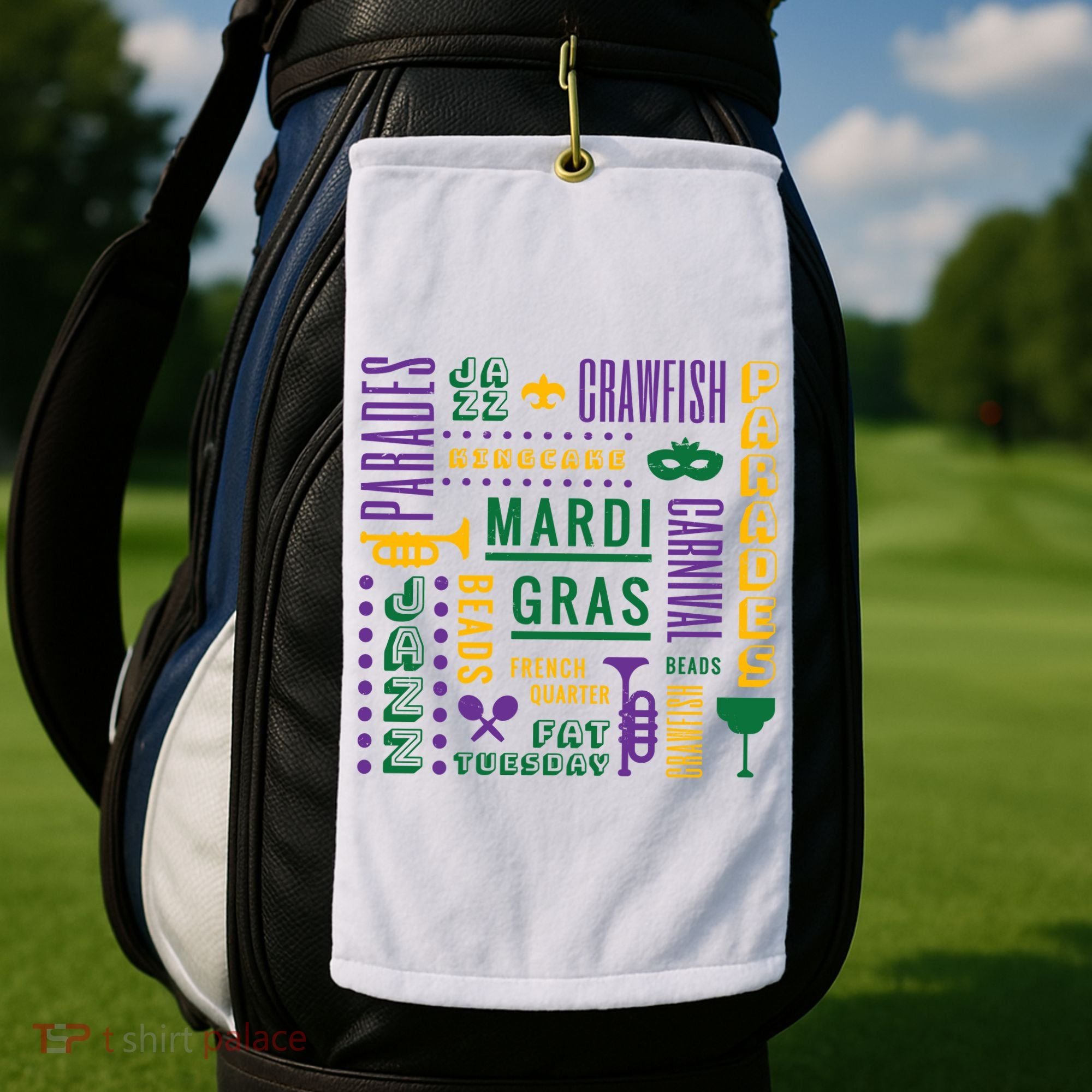 Mari Gras Festive Parade Golf Towel