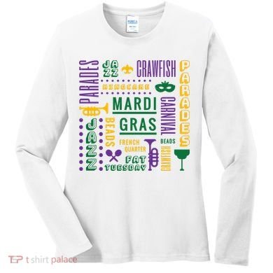 Mari Gras Festive Parade Women's Long Sleeve Shirt