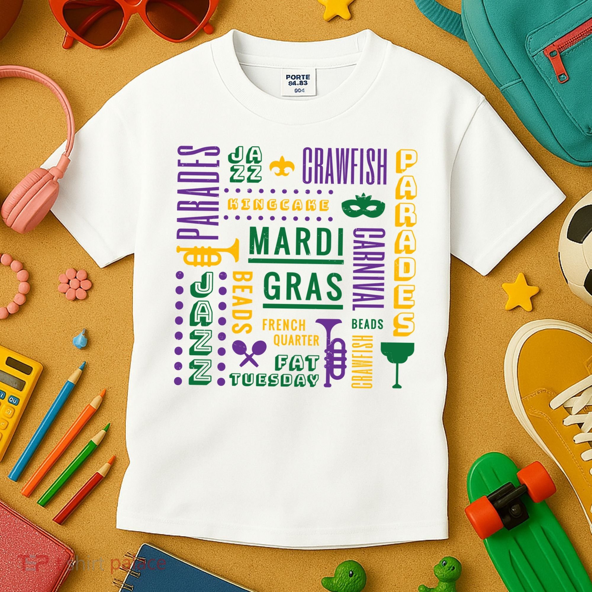 Mari Gras Festive Parade Kids T-Shirt