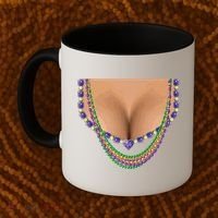 Mardi Gras Funny Gift Busty Beads Boobs New Orleans Costume Gift Coffee Mug thumb 2