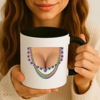 Mardi Gras Funny Gift Busty Beads Boobs New Orleans Costume Gift Coffee Mug thumb 3
