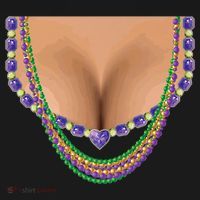 Mardi Gras Funny Gift Busty Beads Boobs New Orleans Costume Gift Women's Hoodie thumb 2