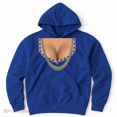 Mardi Gras Funny Gift Busty Beads Boobs New Orleans Costume Gift Hoodie