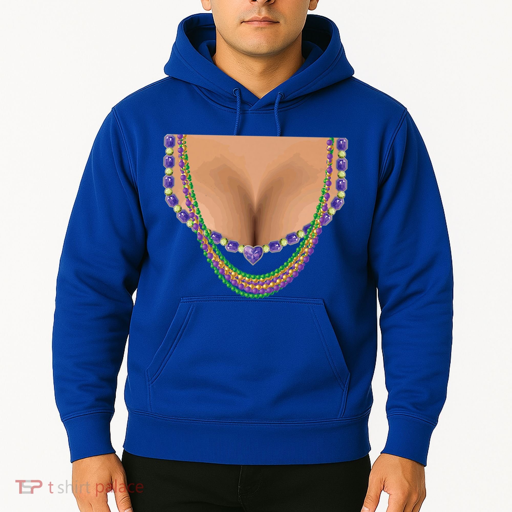 Mardi Gras Funny Gift Busty Beads Boobs New Orleans Costume Gift Hoodie