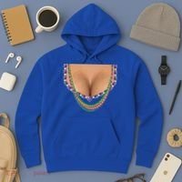 Mardi Gras Funny Gift Busty Beads Boobs New Orleans Costume Gift Hoodie thumb 3