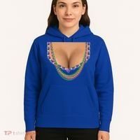 Mardi Gras Funny Gift Busty Beads Boobs New Orleans Costume Gift Hoodie thumb 5