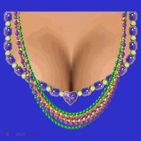 Mardi Gras Funny Gift Busty Beads Boobs New Orleans Costume Gift Long Sleeve Shirt thumb 2