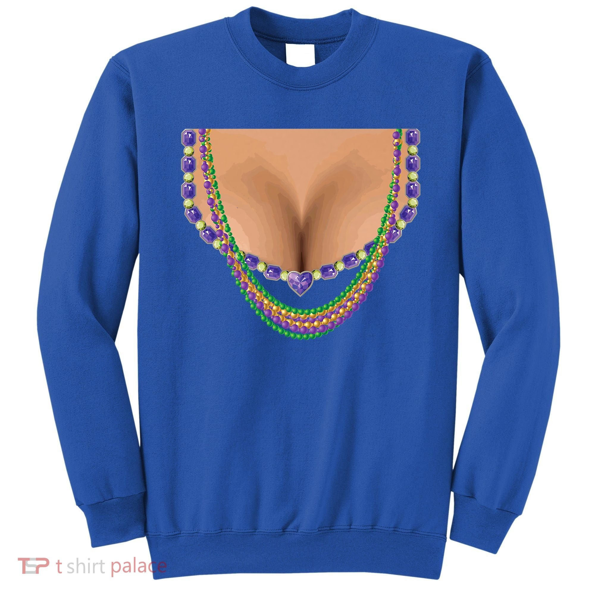 Mardi Gras Funny Gift Busty Beads Boobs New Orleans Costume Gift Sweatshirt