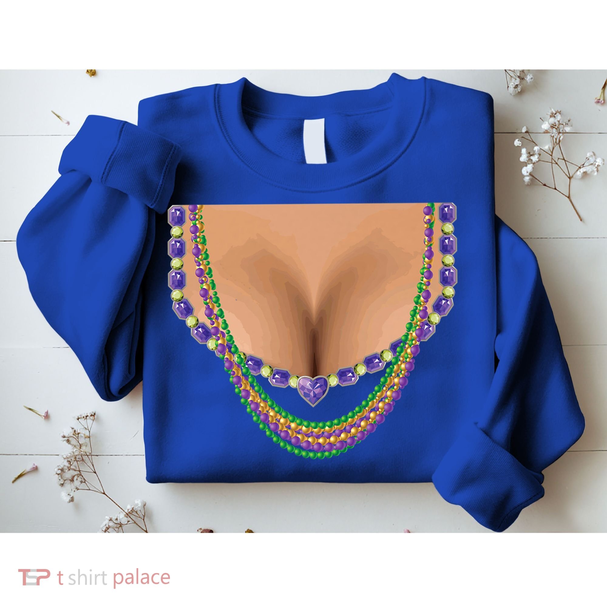 Mardi Gras Funny Gift Busty Beads Boobs New Orleans Costume Gift Sweatshirt