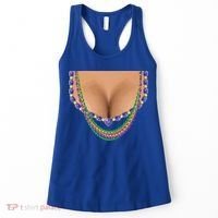 Mardi Gras Funny Gift Busty Beads Boobs New Orleans Costume Gift Women's Tank Top thumb 0