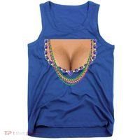 Mardi Gras Funny Gift Busty Beads Boobs New Orleans Costume Gift Tank Top thumb 0