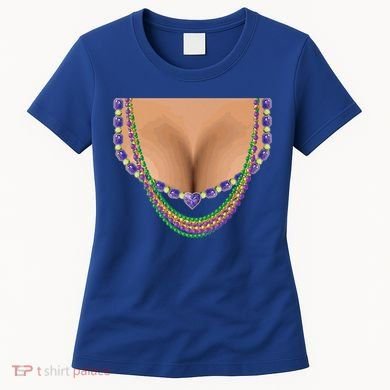 Mardi Gras Funny Gift Busty Beads Boobs New Orleans Costume Gift Women's T-Shirt