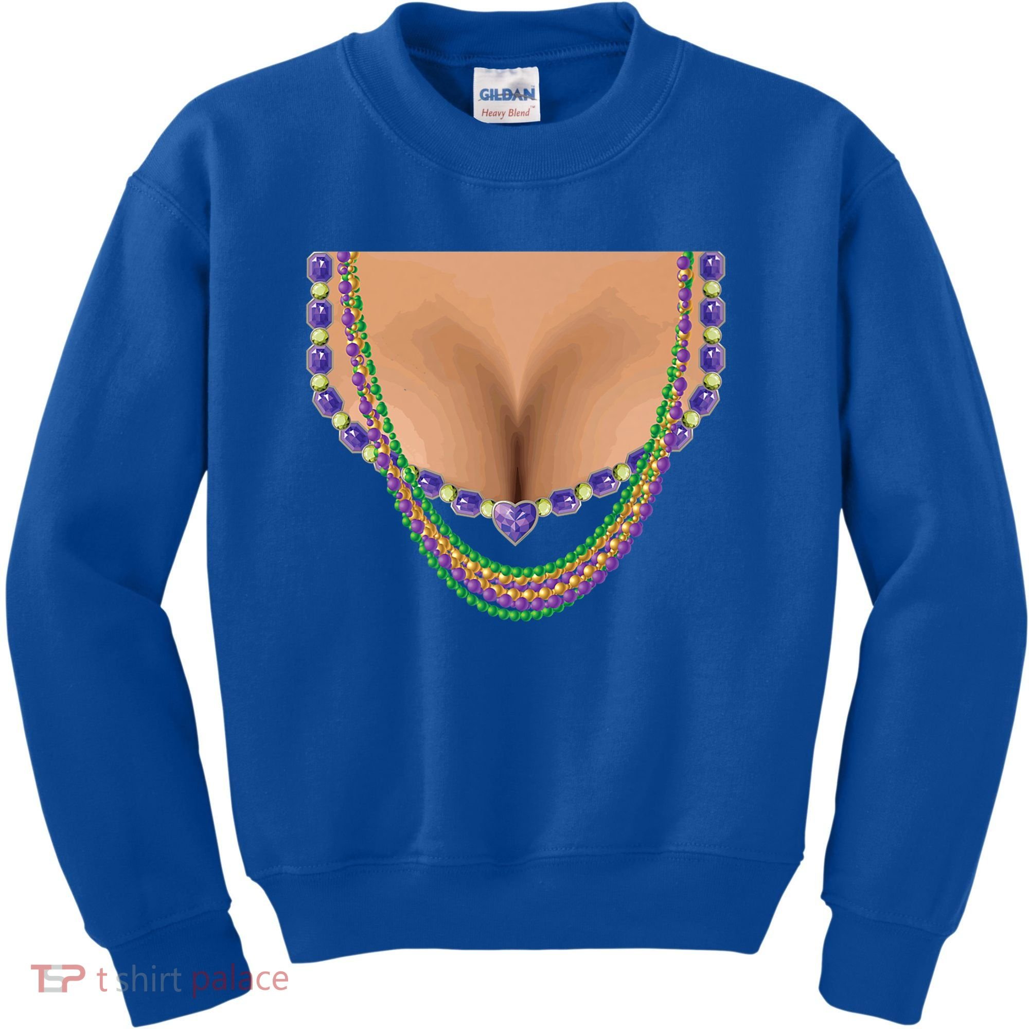 Mardi Gras Funny Gift Busty Beads Boobs New Orleans Costume Gift Kids Sweatshirt
