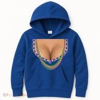 Mardi Gras Funny Gift Busty Beads Boobs New Orleans Costume Gift Kids Hoodie thumb 0