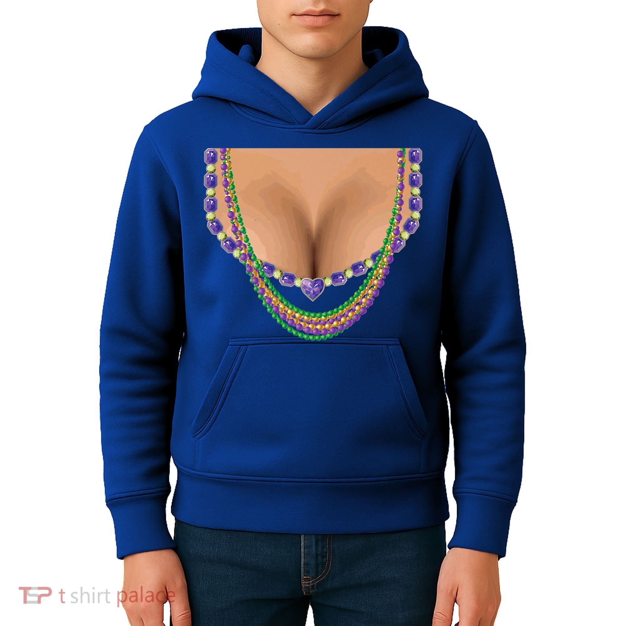Mardi Gras Funny Gift Busty Beads Boobs New Orleans Costume Gift Kids Hoodie