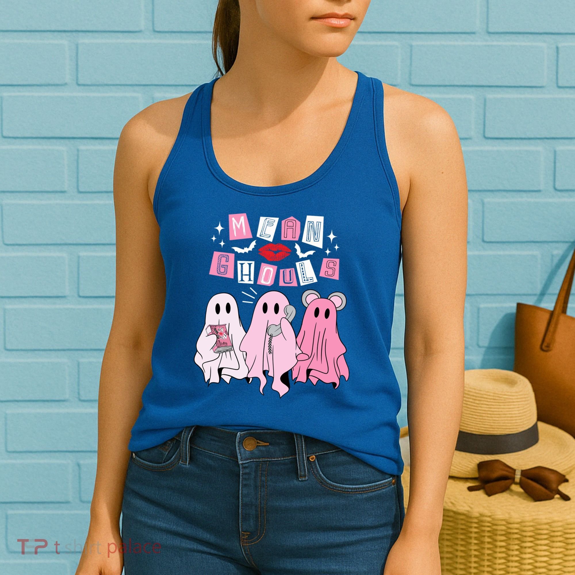 Mean Ghouls Funny Ghost Retro Scary Halloween Trick Or Treat Gift Women's Tank Top