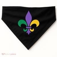 Mardi Gras fleur de lis funny festival USA-Made Doggie Bandana thumb 0