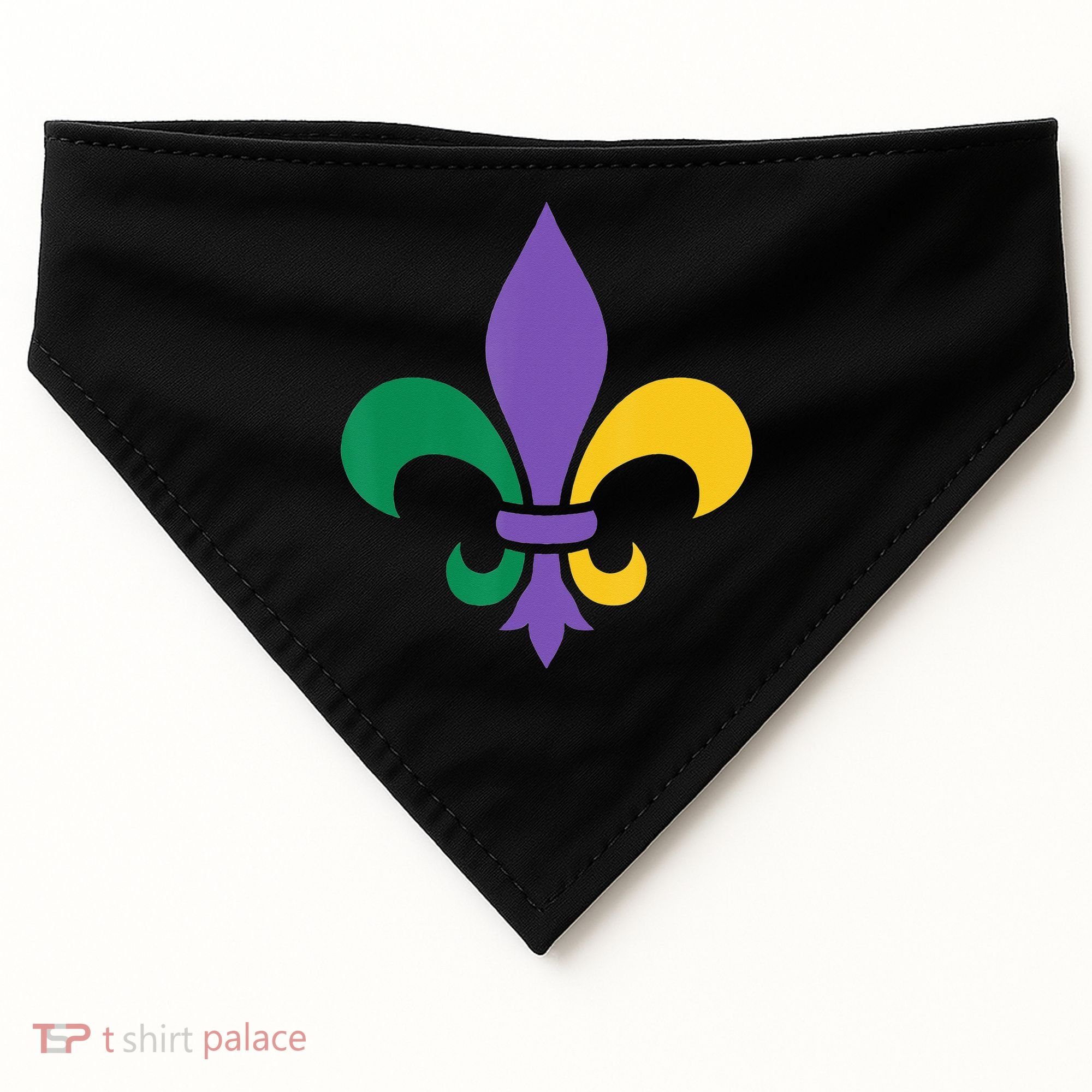 Mardi Gras fleur de lis funny festival USA-Made Doggie Bandana