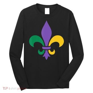 Mardi Gras fleur de lis funny festival Long Sleeve Shirt