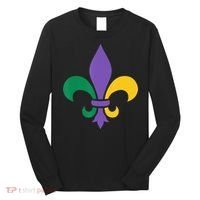 Mardi Gras fleur de lis funny festival Long Sleeve Shirt thumb 0