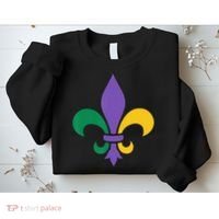 Mardi Gras fleur de lis funny festival Sweatshirt thumb 2