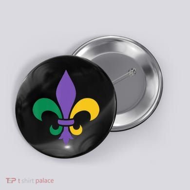 Mardi Gras fleur de lis funny festival Button