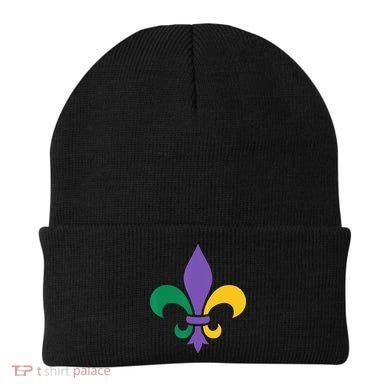Mardi Gras fleur de lis funny festival Beanie