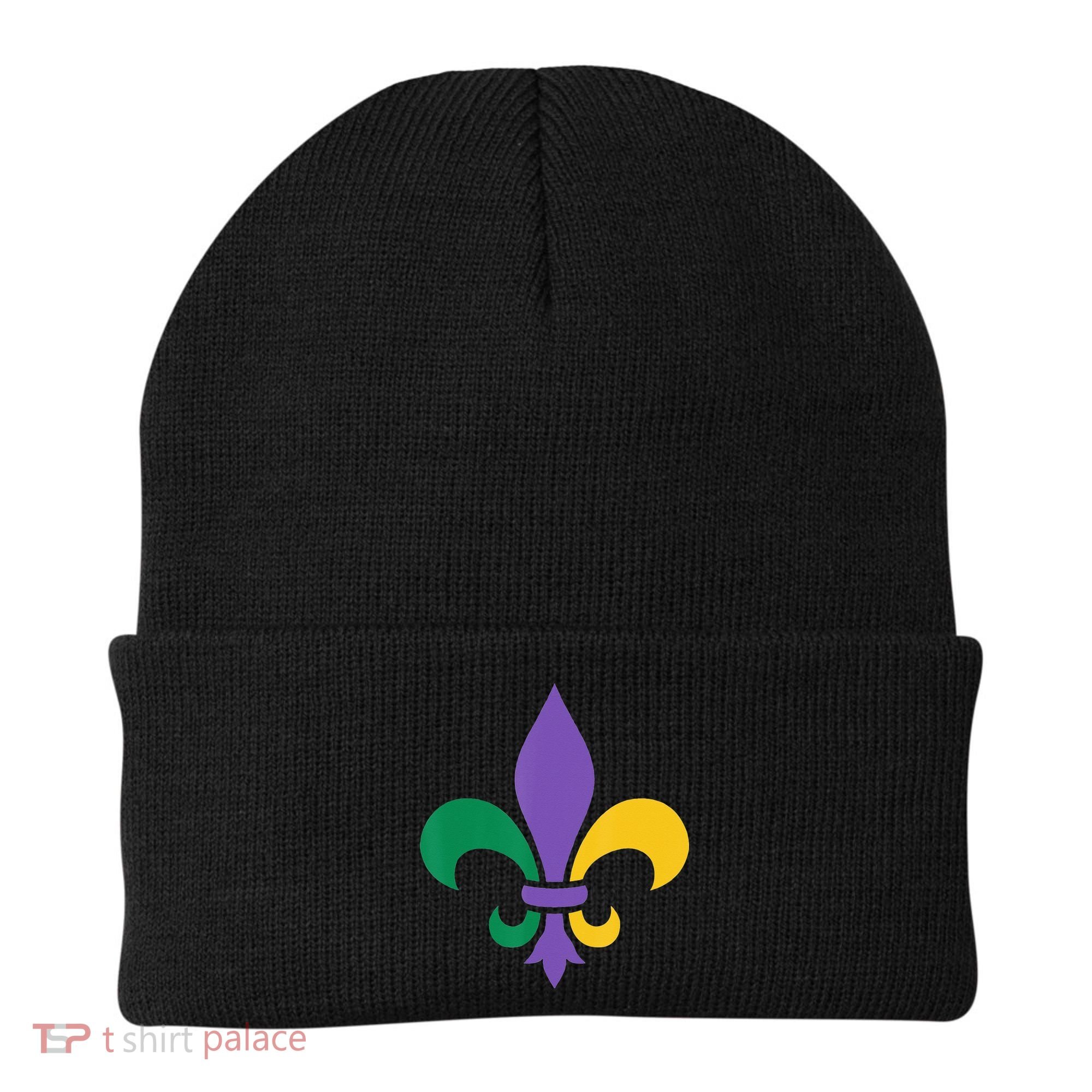 Mardi Gras fleur de lis funny festival Beanie